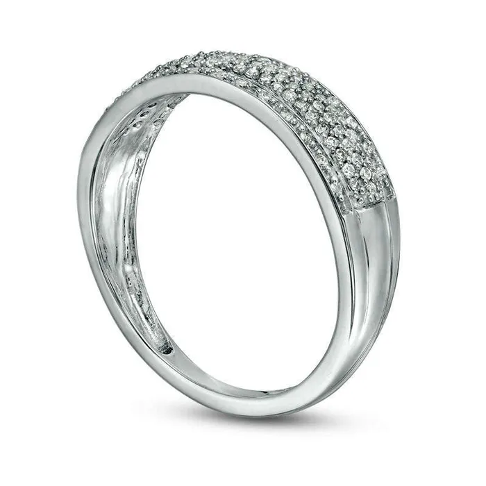 Rings 025 CT TW Natural Diamond MultiRow Band in Solid 10K White Gold Goldia Rings 025 CT TW Natural Diamond MultiRow Band in Solid 10K White Gold Goldia
