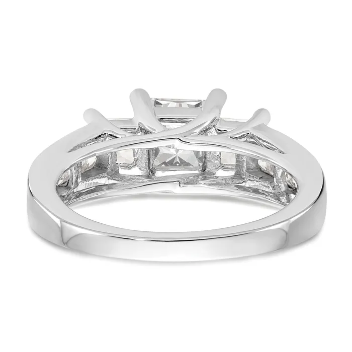 Rings 100ct CZ Solid Real 14K White Gold 3Stone Engagement Ring Goldia