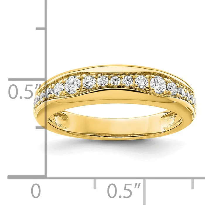 Rings 14k Yellow Gold 38 Ct Lab Grown Diamond VSSI G Fashion Band Ring Goldia
