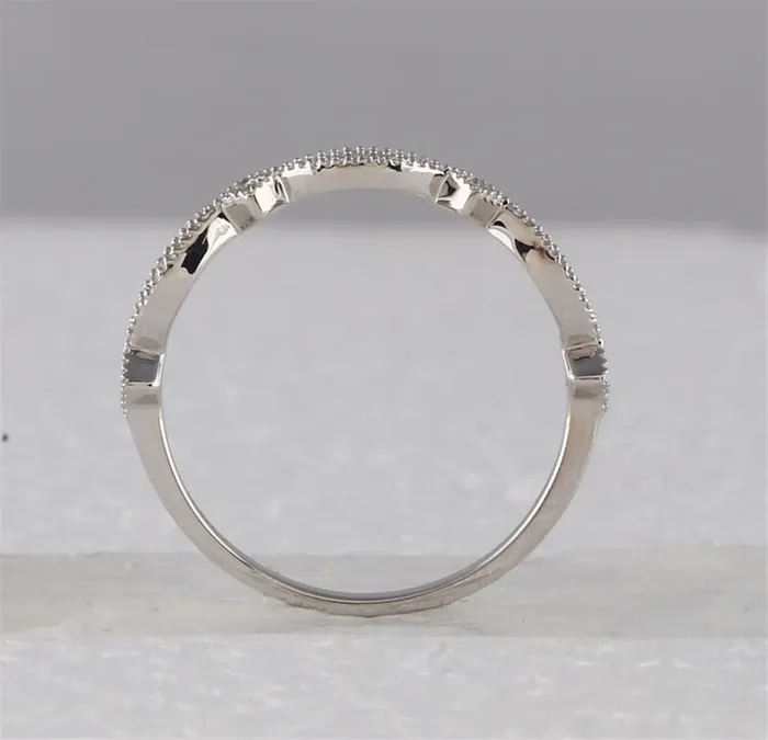 Rings gndatlanta 14k White Gold Round Diamond Stackable Band Ring 18 Cttw