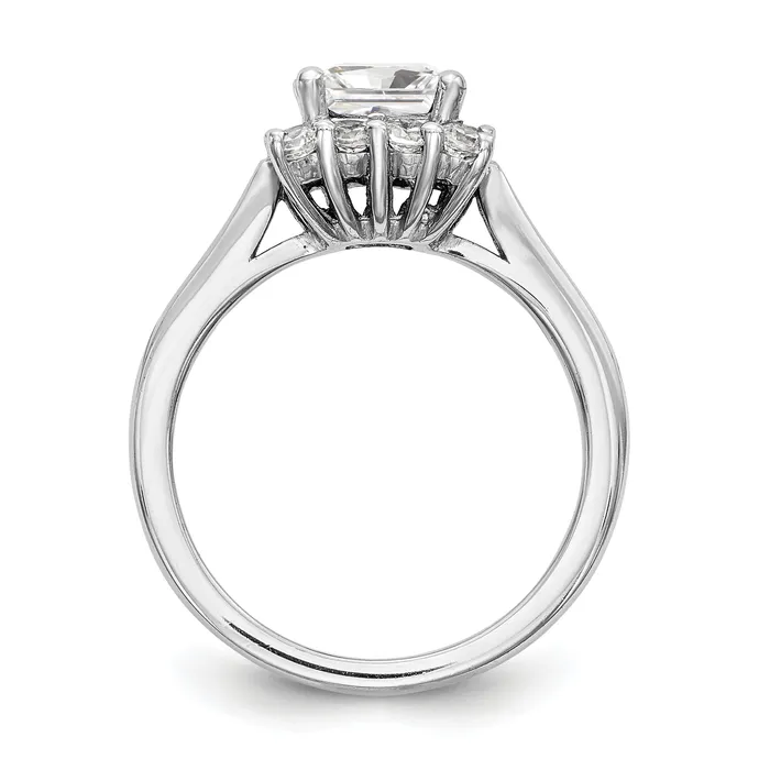 Rings Goldiacom 14k White Gold Princess Halo Engagement Simulated Diamond Ring