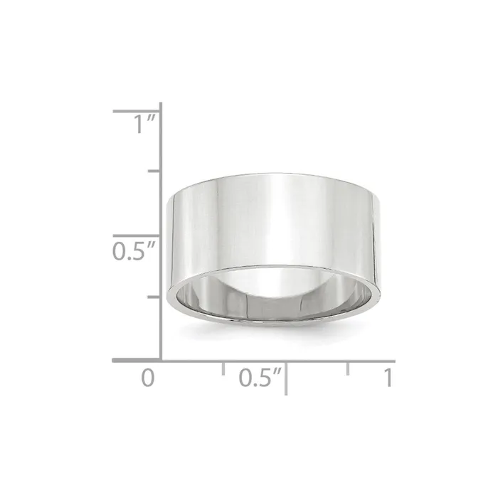 Rings Goldia Solid 10K White Gold 10mm Light Weight Flat MensWomens Wedding Band Ring Size 12