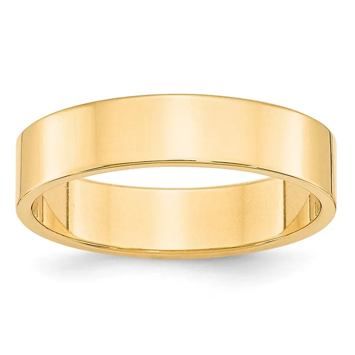 Rings Goldia Solid 14K Yellow Gold 5mm Light Weight Flat MensWomens Wedding Band Ring Size 13