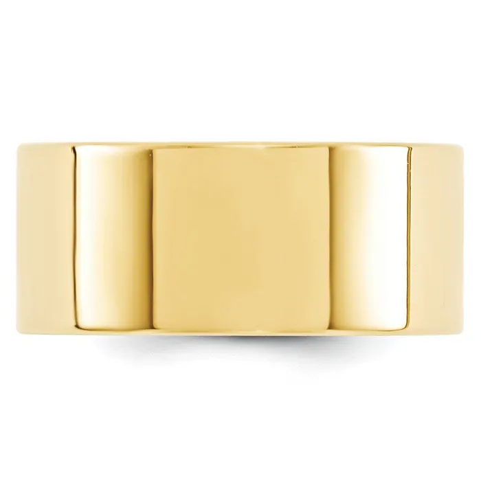 Solid 18K Yellow Gold 10mm Standard Flat Comfort Fit MensWomens Wedding Band Ring Size 13 Goldia Rings