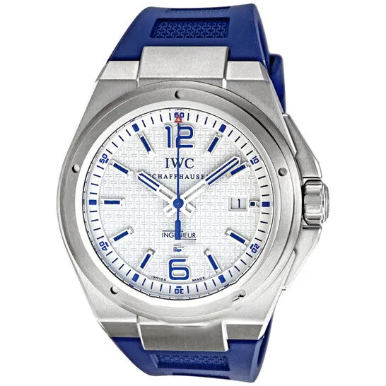 Watches JMS always Original IWC Ingenieur Mission Earth White Dial Blue Rubber Strap Automatic Mens Watch IW323608