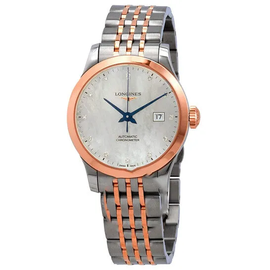 Watches JMS always Original Longines Record Automatic Diamond White Mother of Pearl Dial Ladies Watch L23215877