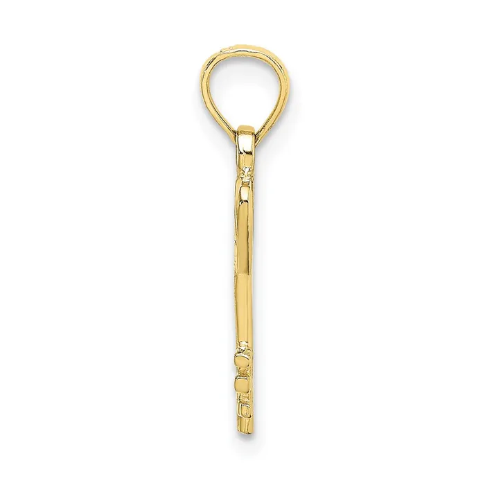 10k Key w Heart Charm TreasureFineJewelers Charm Necklaces