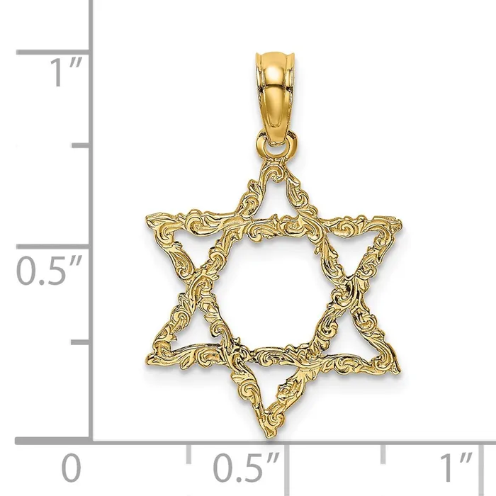 14K Star Of David Charm TreasureFineJewelers Charm Necklaces