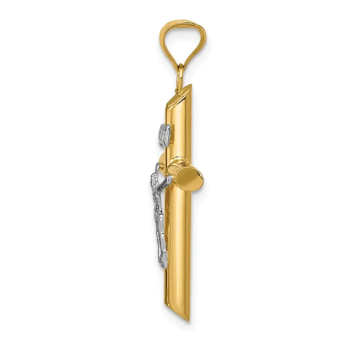 14k TwoTone Polished Jesus Crucifix Pendant TreasureFineJewelers Rings