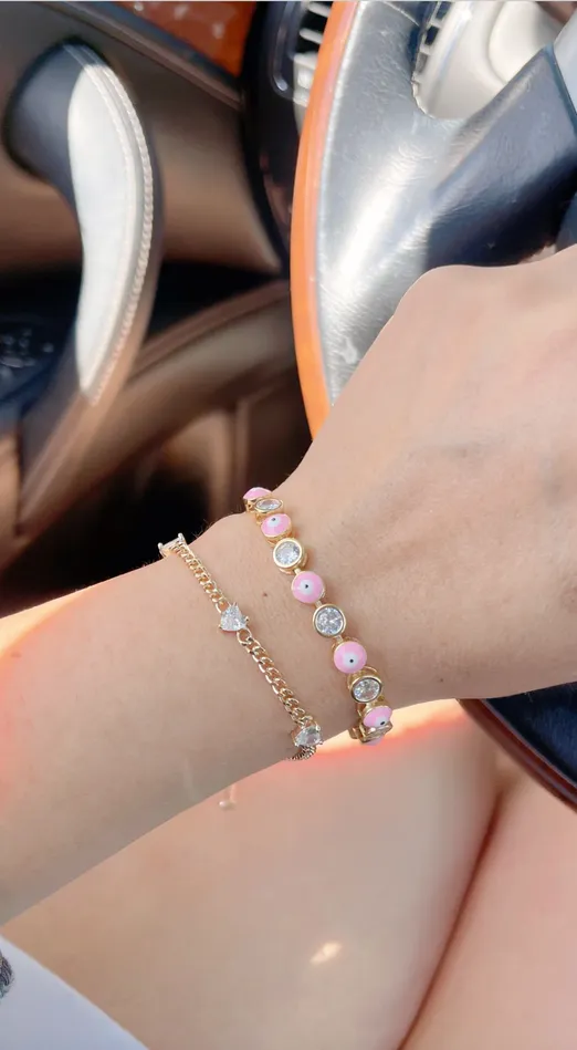 Bracelets MP Jewelry Pink Evil Eye Bracelet 1 pcs 