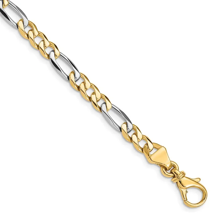 Bracelets TreasureFineJewelers 14K Twotone 7 inch 58mm Hand Polished Fancy Link with Fancy Lobster Clasp Bracelet Bracelets TreasureFineJewelers 14K Twotone 7 inch 58mm Hand Polished Fancy Link with Fancy Lobster Clasp Bracelet
