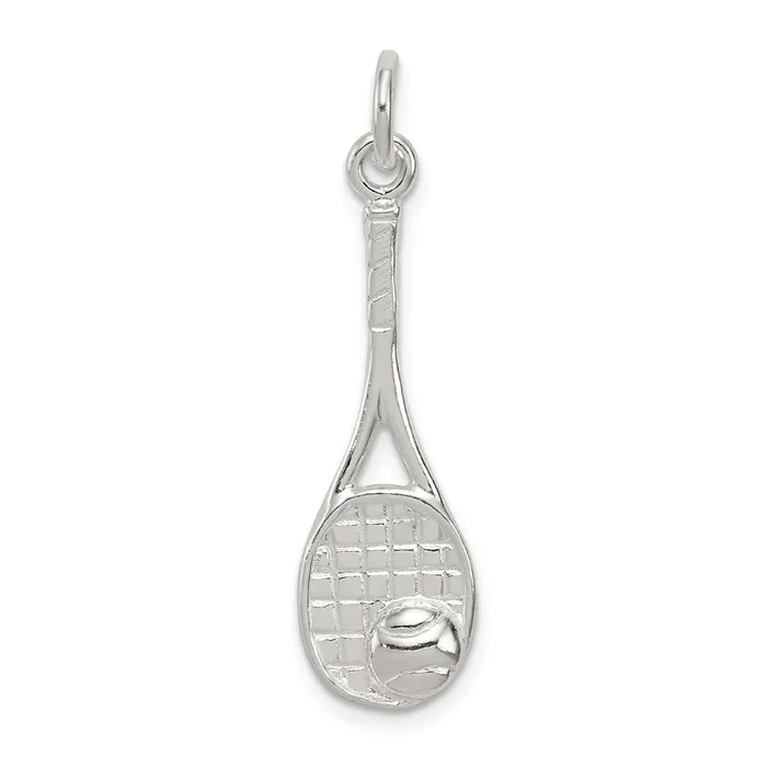 Bracelets TreasureFineJewelers Sterling Silver Tennis Racquet Charm