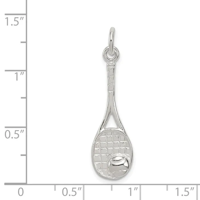 Bracelets TreasureFineJewelers Sterling Silver Tennis Racquet Charm