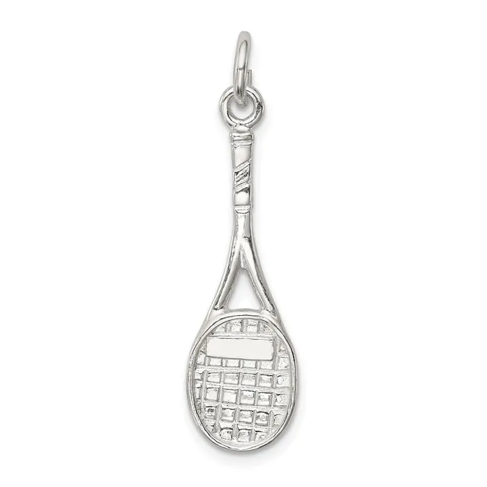 Bracelets TreasureFineJewelers Sterling Silver Tennis Racquet Charm