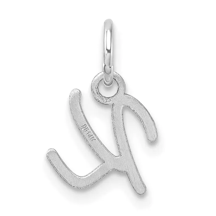 Charm Necklaces 14K White Gold Uppercase Letter K Initial Charm TreasureFineJewelers