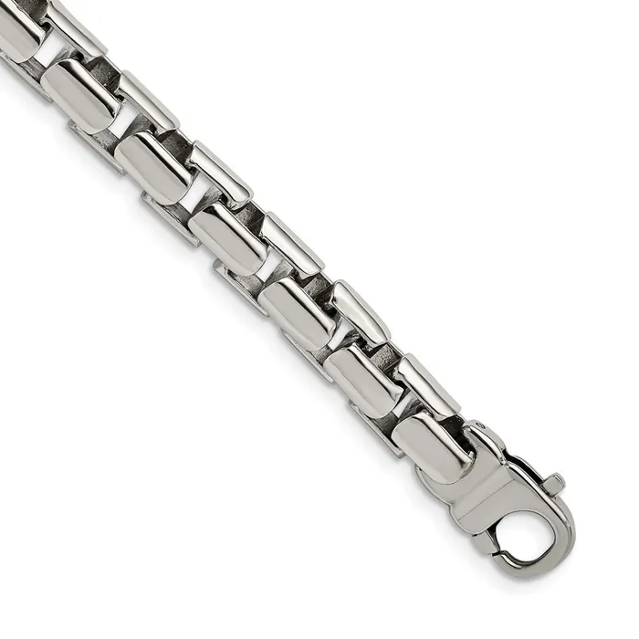 Chisel Stainless Steel Polished 85 inch Square Link Bracelet TreasureFineJewelers Bracelets Chisel Stainless Steel Polished 85 inch Square Link Bracelet TreasureFineJewelers Bracelets