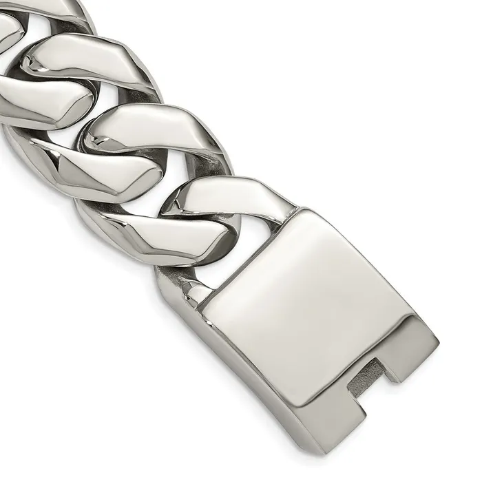 Chisel Stainless Steel Polished 9 inch Fancy Curb Bracelet TreasureFineJewelers Bracelets Chisel Stainless Steel Polished 9 inch Fancy Curb Bracelet TreasureFineJewelers Bracelets