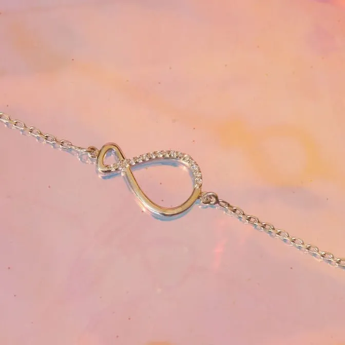 Ema Jewels Bracelets Aperion Crystal Infinity Sterling Silver Bracelet