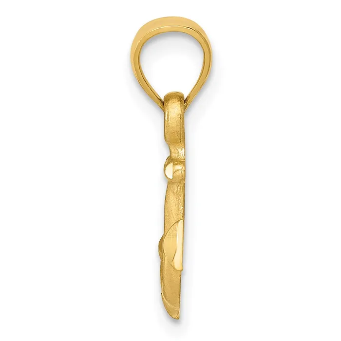 Necklaces TreasureFineJewelers 14K Diamondcut Anchor Pendant