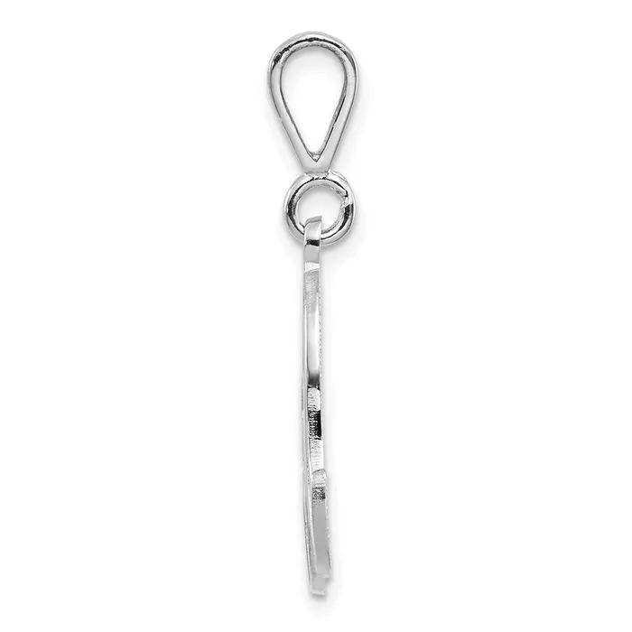 Necklaces TreasureFineJewelers 14k White Gold White Gold Solid Polished Script Filigree Letter A Initial Pendant