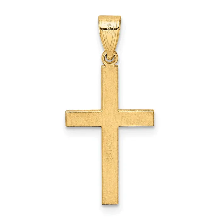 Necklaces TreasureFineJewelers 14k Yellow Gold Polished 01ct Diamond Cross Pendant