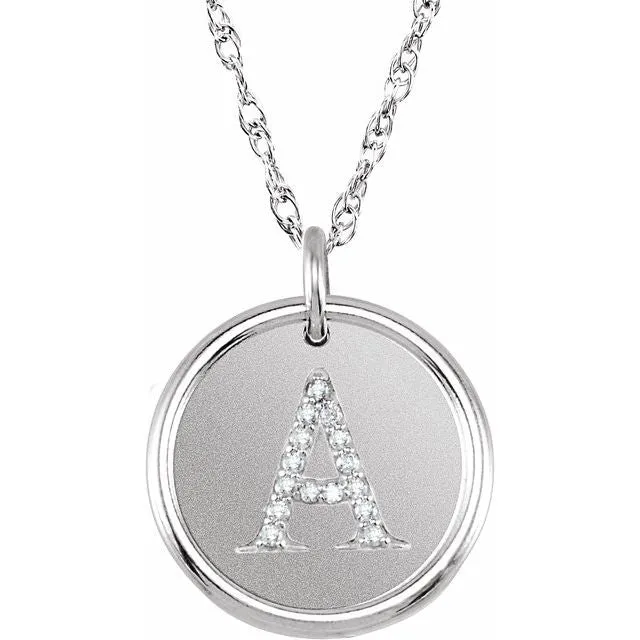 Necklaces TreasureFineJewelers Sterling Silver 08 CTW Natural Diamond Initial A 18 Necklace Necklaces TreasureFineJewelers Sterling Silver 08 CTW Natural Diamond Initial A 18 Necklace
