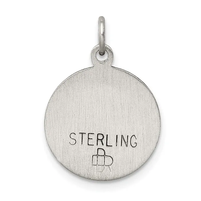 Necklaces TreasureFineJewelers Sterling Silver Antiqued Our Lady of Sorrows Medal