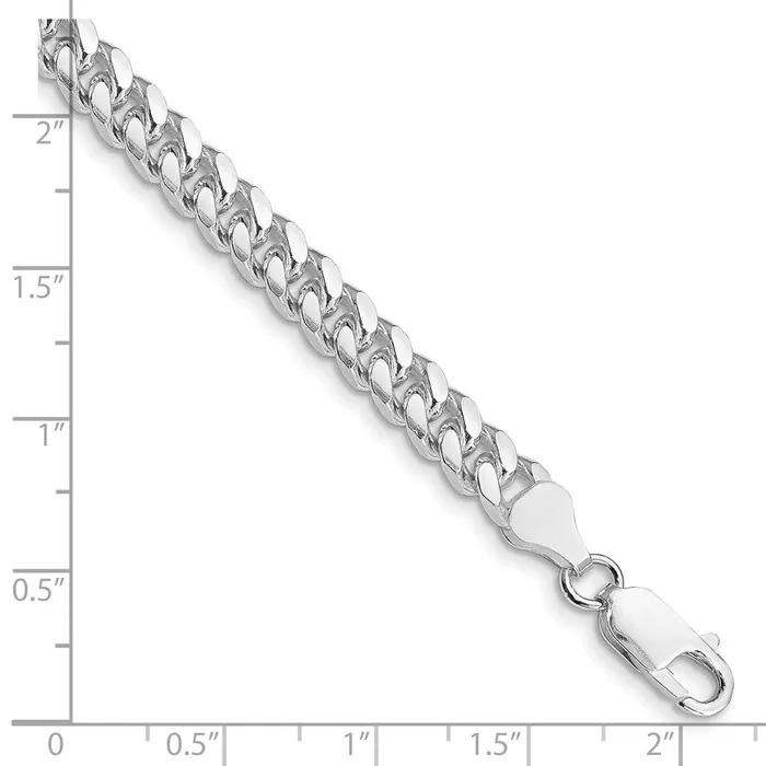 Rings Sterling Silver Rhodiumplated 6mm Domed w Side DC Curb Chain TreasureFineJewelers