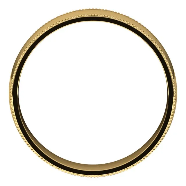 Rings TreasureFineJewelers 18K Yellow Gold 5 mm Milgrain Half Round Comfort Fit Light Wedding Band