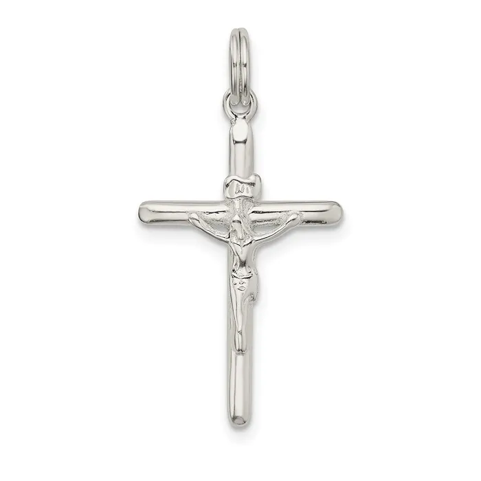 Rings TreasureFineJewelers Sterling Silver Polished INRI Crucifix Charm