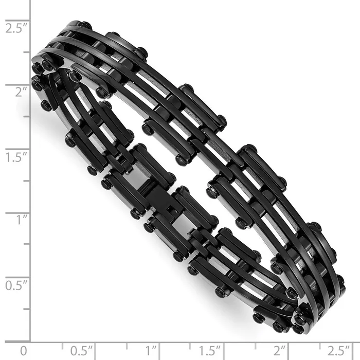 Stainless Steel Polished Black IPplated Bracelet TreasureFineJewelers Bracelets