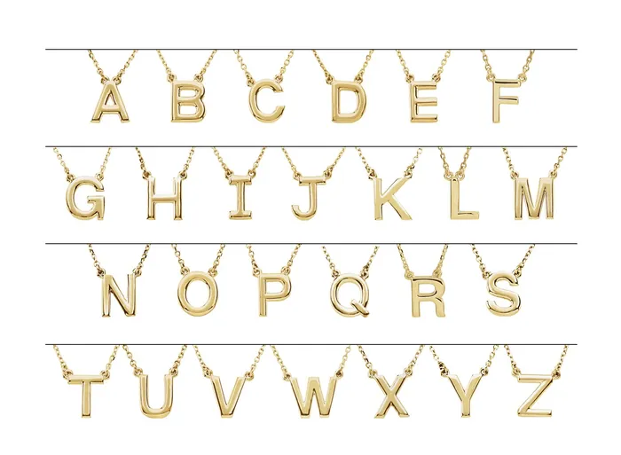 Sterling Silver Block Initial G 16 Necklace TreasureFineJewelers Necklaces