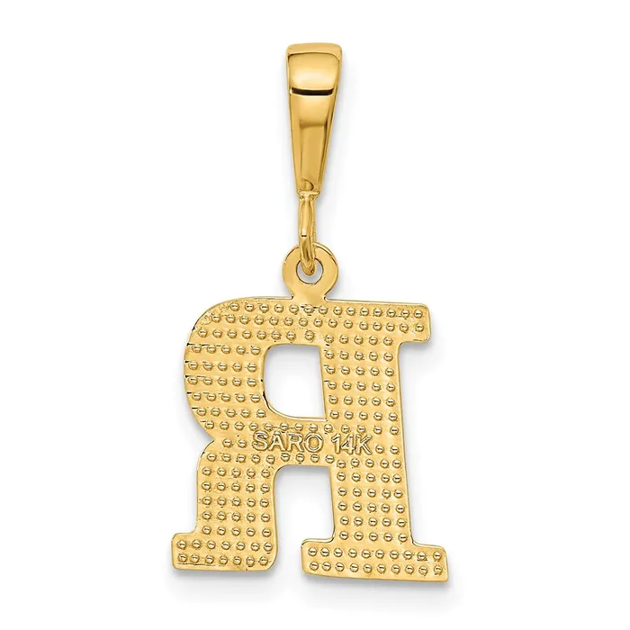 TreasureFineJewelers 10k Yellow Gold Initial R Pendant Necklaces