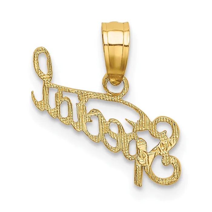 TreasureFineJewelers 14K Polished and Textured SPECIAL Charm Charm Necklaces