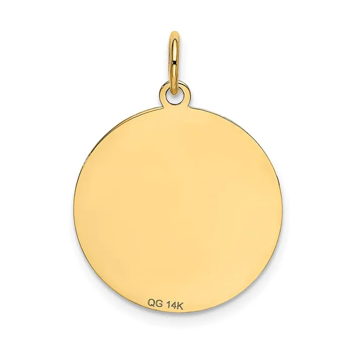 TreasureFineJewelers Charm Necklaces 14k Yellow Gold Chihuahua Disc Charm