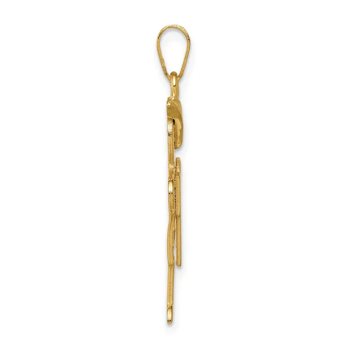 TreasureFineJewelers Charm Necklaces 14k Yellow Gold Solid Engravable Boy with Hat on Right Charm