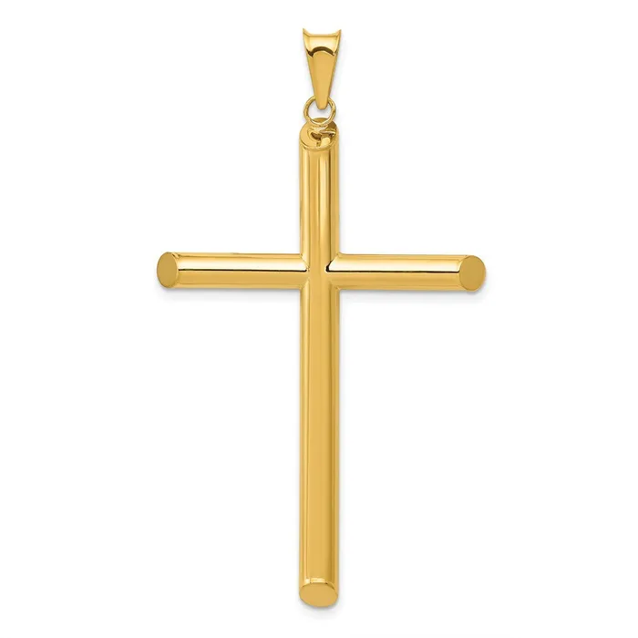 TreasureFineJewelers Necklaces 14k 3D Polished Hollow Cross Pendant