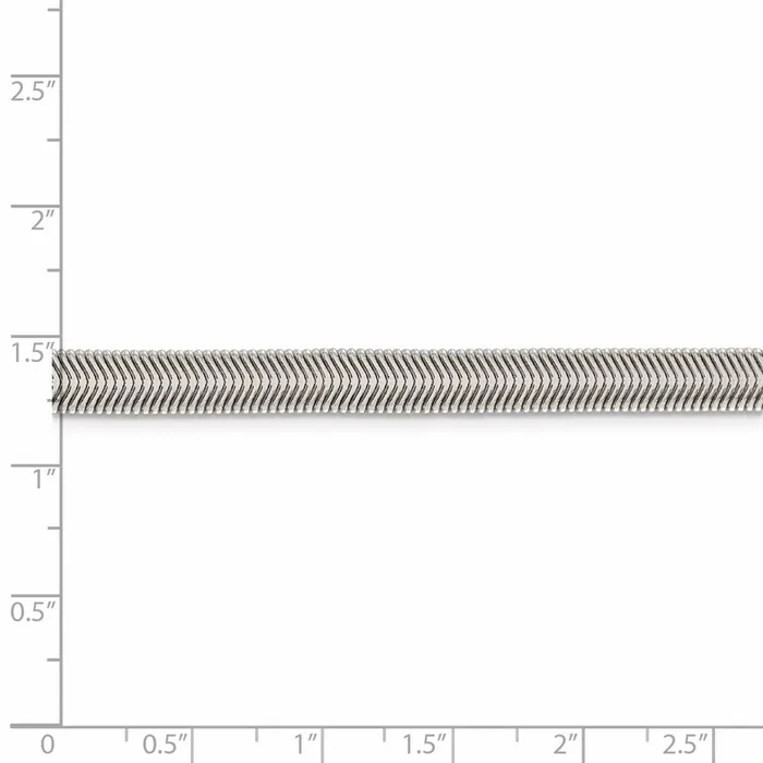 TreasureFineJewelers Rings Sterling Silver 625mm Flat Oval Snake Chain