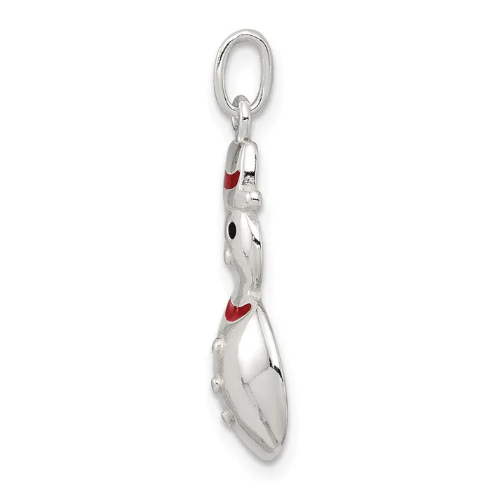 TreasureFineJewelers Sterling Silver Polished Enamel Snowman Pendant Necklaces