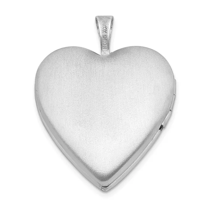 TreasureFineJewelers Sterling Silver Rhodplated 20mm SatinPolished DC Butterfly Heart Locket Rings