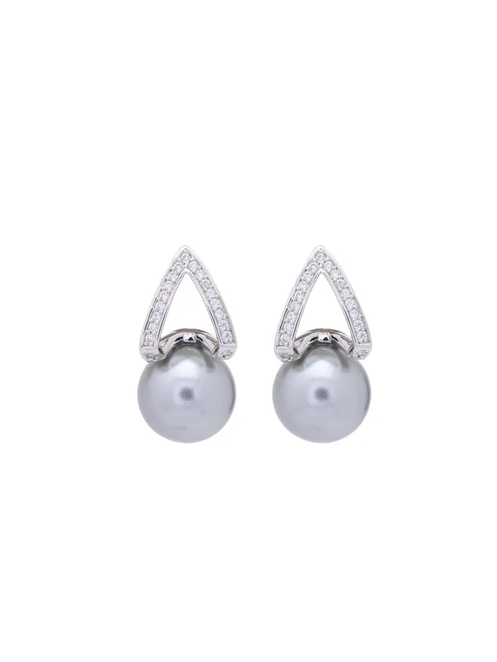 Curio Cottage Earrings Ash Grey Pearl Stud Earrings Curio Cottage Earrings Ash Grey Pearl Stud Earrings