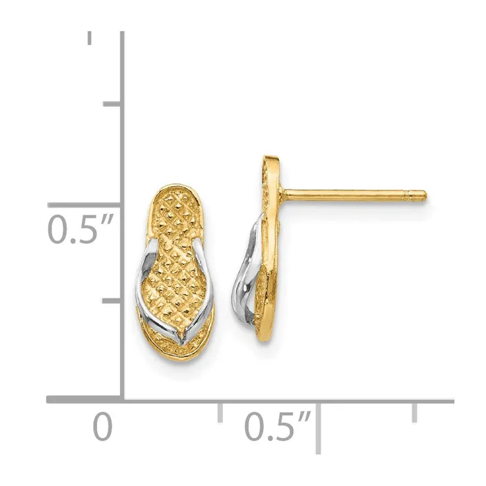 14K and Rhodium Flip Flop EarringsWBCK1397 WB Choice Jewelry Earrings