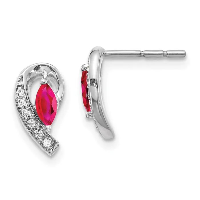 14k White Gold Diamond and Ruby EarringsWBCEM5592RU005WA WB Choice Jewelry Earrings 14k White Gold Diamond and Ruby EarringsWBCEM5592RU005WA WB Choice Jewelry Earrings