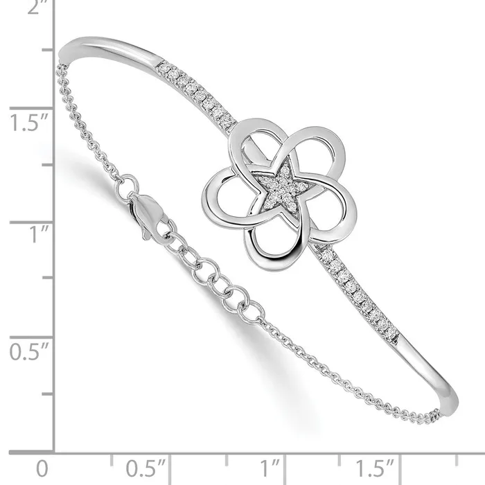 14k White Gold Polished Diamond Flower Bar 7in w5 ext BraceletWBCBM6877022WA WB Choice Jewelry Bracelets 14k White Gold Polished Diamond Flower Bar 7in w5 ext BraceletWBCBM6877022WA WB Choice Jewelry Bracelets