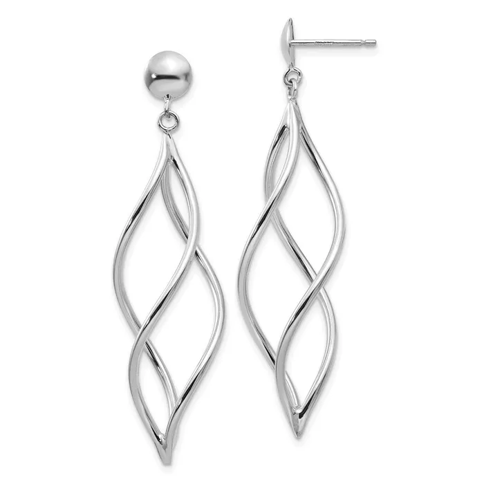 14k White Gold Swirl Dangle EarringsWBCE966 WB Choice Jewelry Earrings
