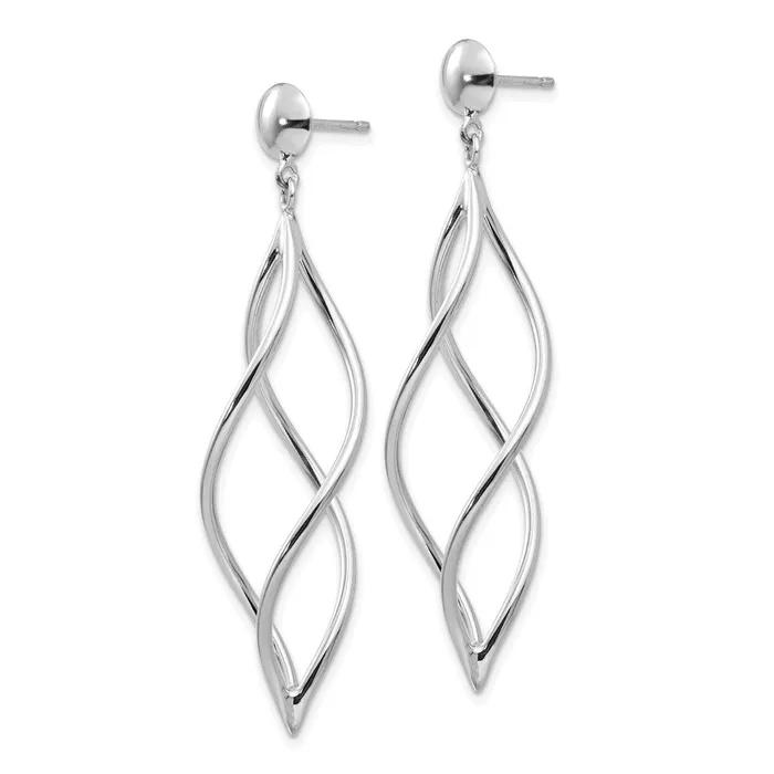 14k White Gold Swirl Dangle EarringsWBCE966 WB Choice Jewelry Earrings