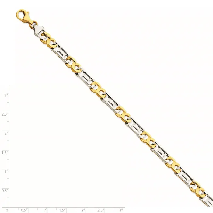 Bracelets WB Choice Jewelry 14K TwoTone 69mm HandPolished Fancy Link BraceletWBCLK3279
