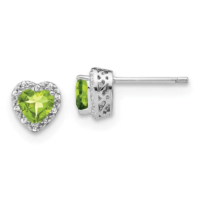 Earrings Sterling Silver Peridot and Diamond EarringsWBCEM7400PE010SSA WB Choice Jewelry Earrings Sterling Silver Peridot and Diamond EarringsWBCEM7400PE010SSA WB Choice Jewelry