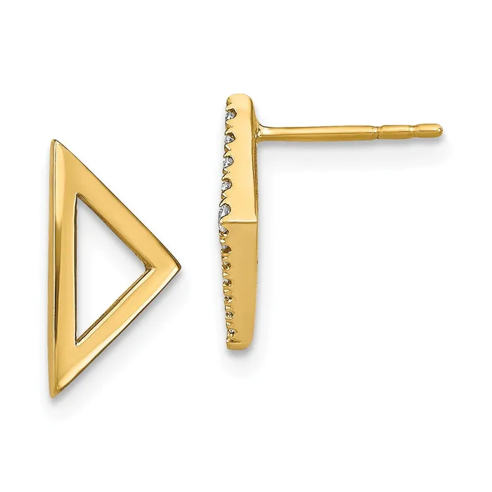 Earrings WB Choice Jewelry 14k 1 Polished 1 Diamond Mismatch Triangle Post EarringsWBCEM6856010YA