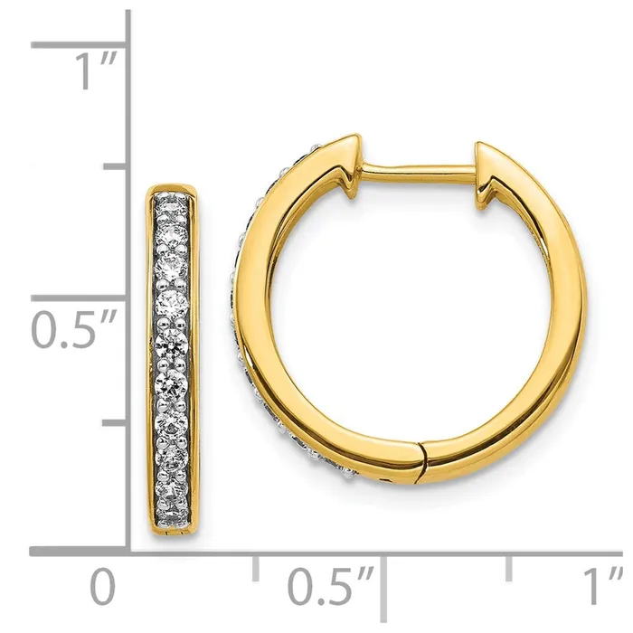 Earrings WB Choice Jewelry 14k Diamond Hinged Hoop EarringsWBCEM4264040YA Earrings WB Choice Jewelry 14k Diamond Hinged Hoop EarringsWBCEM4264040YA